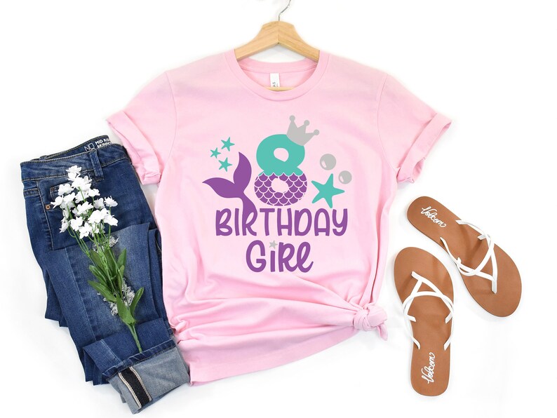 Girls Mermaid Shirt Mermaid Birthday Shirt Personalized Etsy