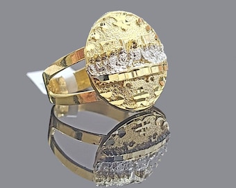 Real 10k Yellow Gold Nugget Last Supper Ring Band size 12 10kt gold