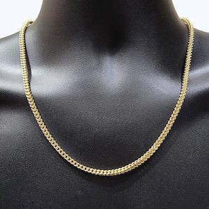 Real 14k Yellow Gold Necklace Franco Diamond Cut Chain 3mm 22&quot; inch 14kt Unisex