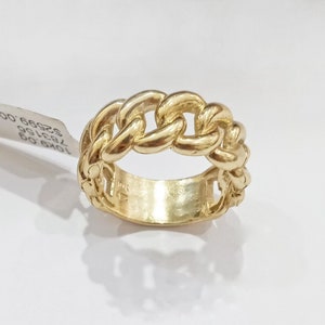 10k Yellow Gold Miami Cuban Link Ring Band size 10 Mens Real 10kt gold