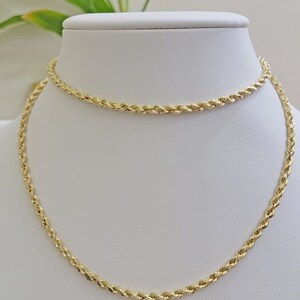 Real 10k Gold Rope Chain Necklace 18-30 Inch 3mm to 10mm Diamond Cut ...