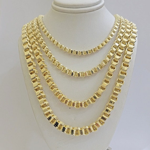10k Yellow Gold Necklace Box Byzantine Chain 4mm 5mm 6mm 7mm