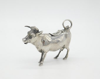 Victorian Sterling Silver Cow Creamer 1899 Chester Import Dutch 18th Century