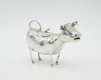 Victorian Sterling Silver Large Cow Creamer Jug Antique 1892 Import London