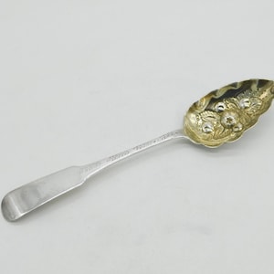 Scottish Georgian Sterling Silver Berry Dessert Serving Spoon 1810 Antique