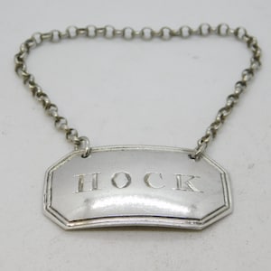 George III Sterling Silber Hock Wein Dekanter Label Antique 1823 London