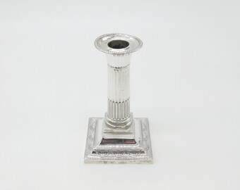 Victorian Sterling Silver Corinthian Column Single Candlestick 1896 London