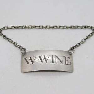 George III Sterling Silber W. 'Weißwein' Dekanter Label Antique c1800
