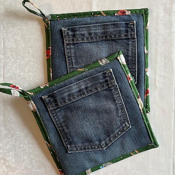 Denim Pot Holders Etsy