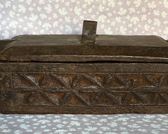 Indian Hand-Carved Wooden Spice Box Masala Dabba
