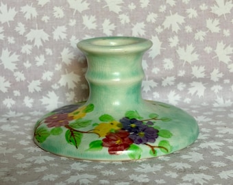 Candelabro vintage Radford Art Deco con diseño floral verde