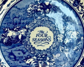 Mason's for Ringtons Blue & White "The Four Seasons" Plate