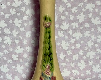 Antique Roseville Pottery La Rose Candlestick Holder