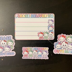 Adorabile set di adesivi postali a tema orso gatto! Include etichette per indirizzi, PDT, posta felice