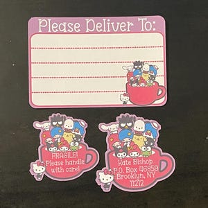 Cafe theme mail sticker set! Address label, please deliver to, and/or fragile stickers