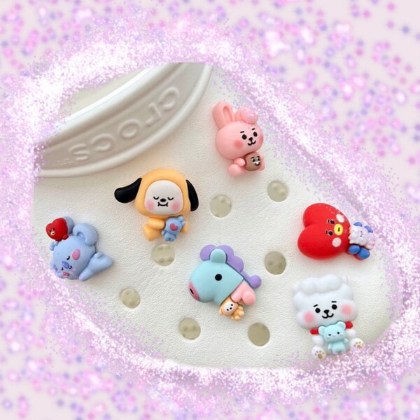 cute bt21 solid colour croc charms/shoe charms <3 BTS