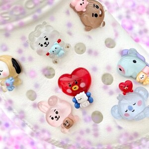 cute bt21 clear croc charms/shoe charms <3 BTS