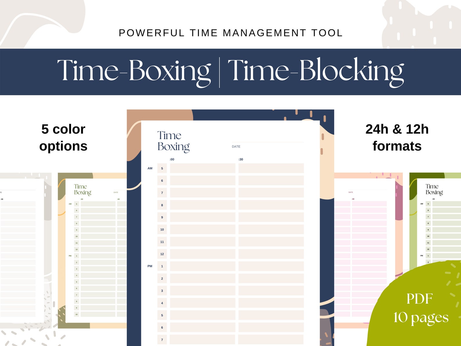 Time Boxing Printing Template for Perfect Time Management 5 Etsy Time Boxing Printing Template for Perfect Time Management 5 Etsy