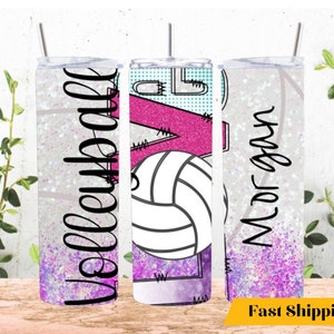 Personalized Volleyball Tumbler-Volleyball Tumbler For Girls-Volleyball Player Tumbler-Gift for Volleyball Player-Custom Volleyball Gift