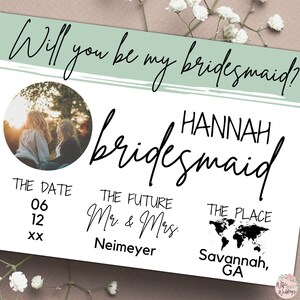 Bridesmaid Proposal Detail and Information Card - Editable CANVA TEMPLATE