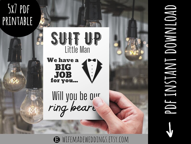 Ring Bearer Card Printable | INSTANT DOWNLOAD - Etsy