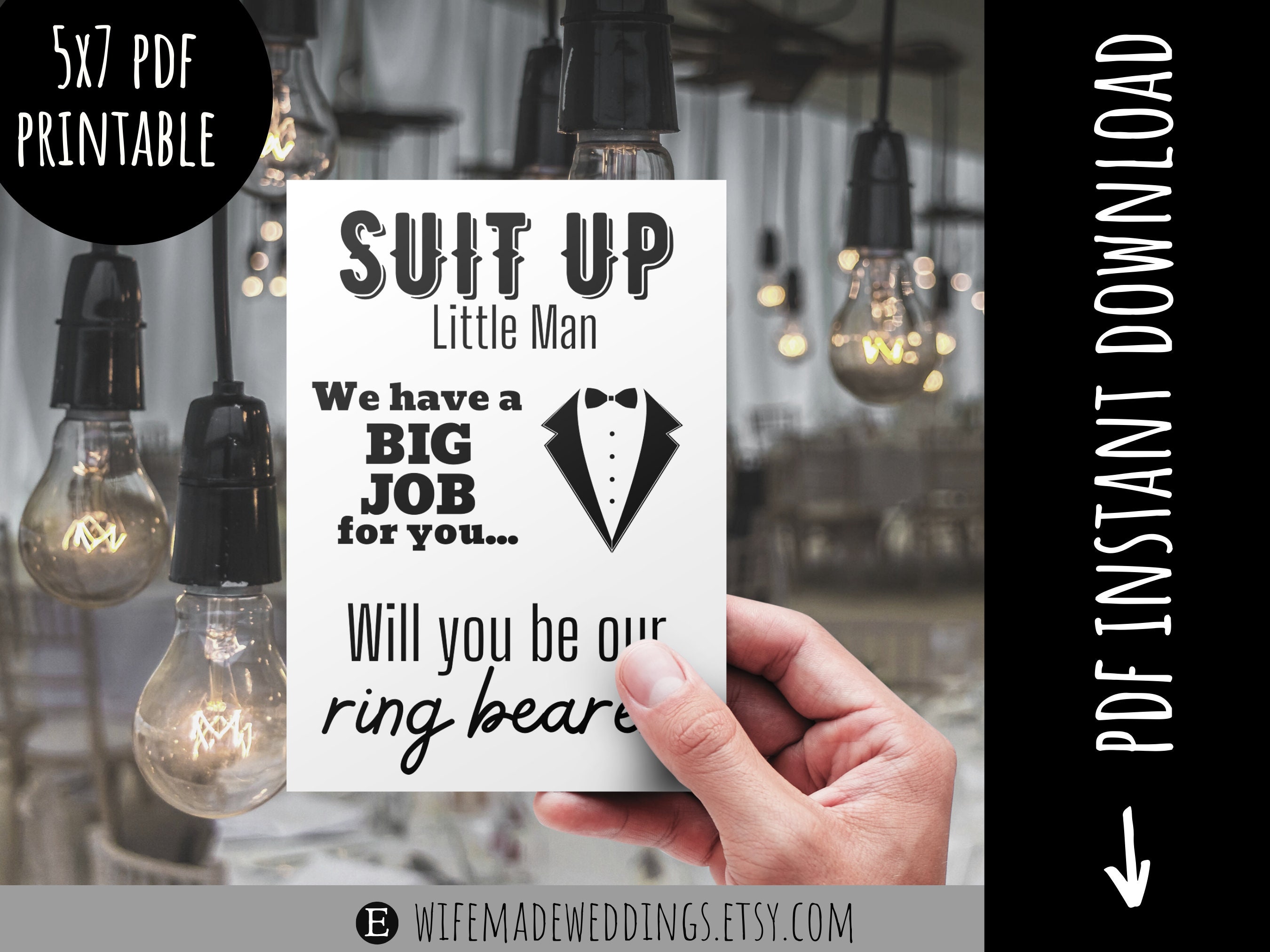 Ring Bearer Card Printable | INSTANT DOWNLOAD - Etsy