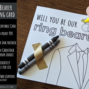 Ring Bearer Proposal Coloring Card Printable - Will You Be Our Ring ...