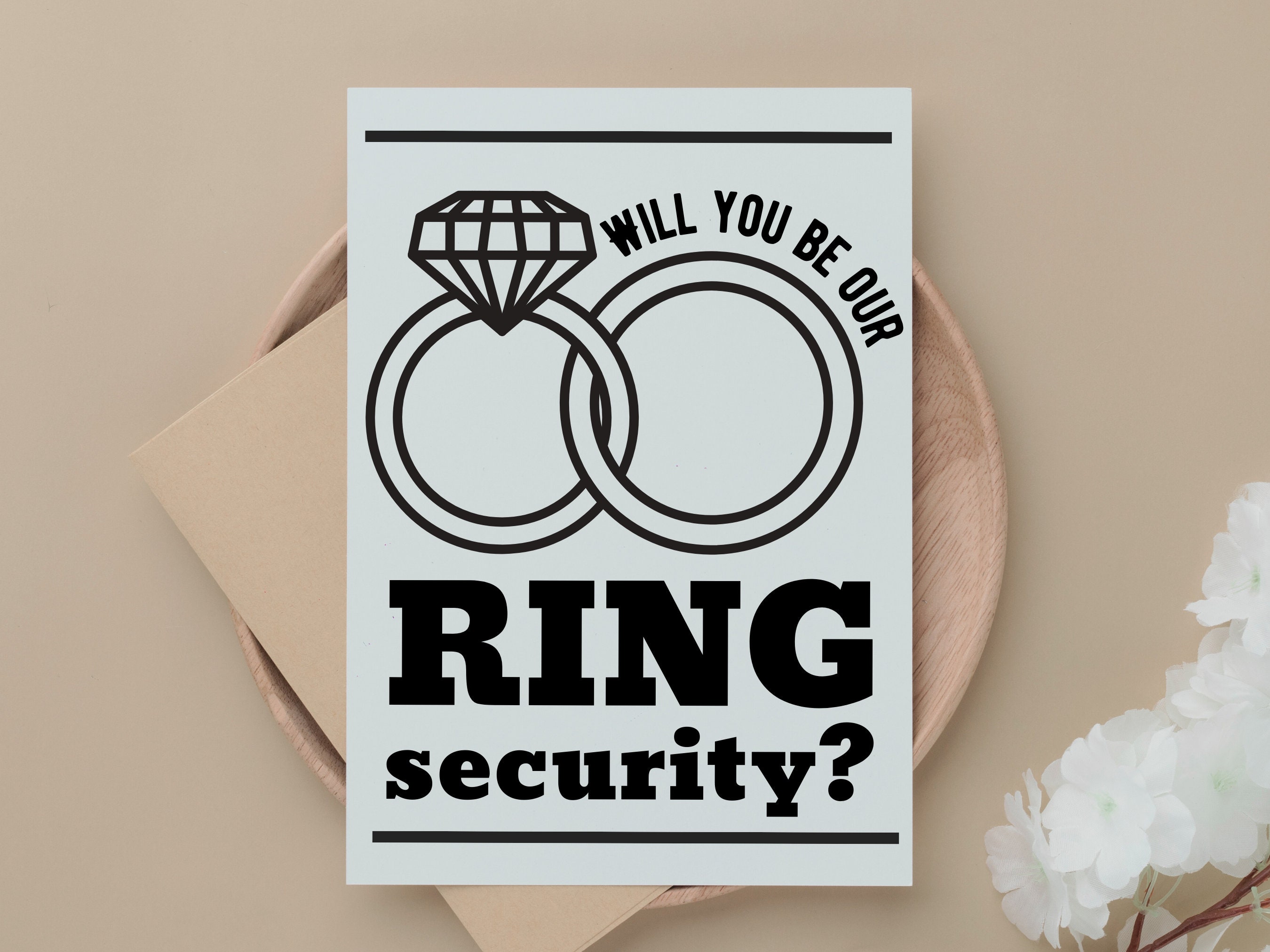 Wedding Ring Security Card Printable - Will You Be Our Ring Security ...