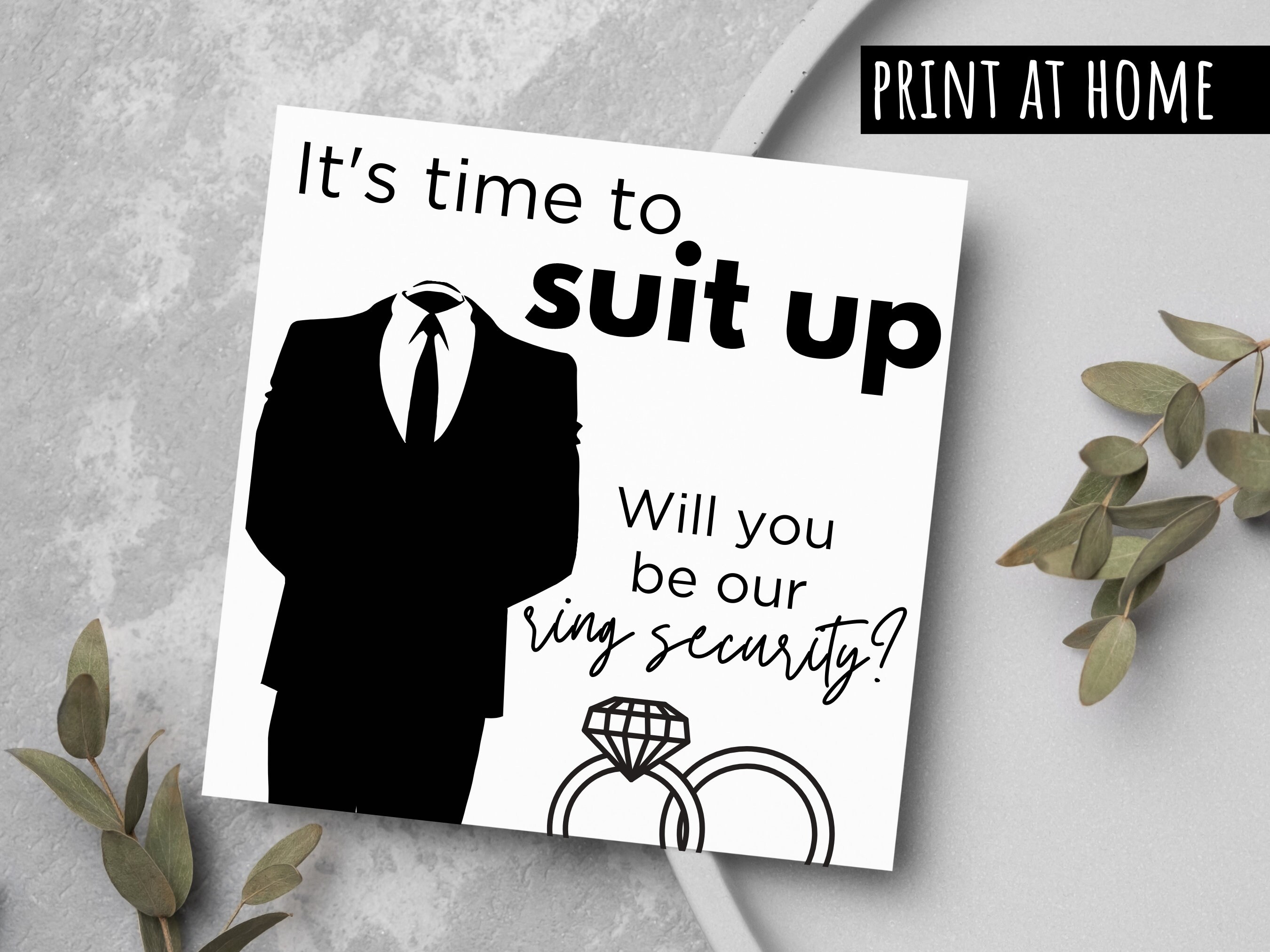 Ring Security Card Printable for Wedding Ring Security Proposal - "time ...
