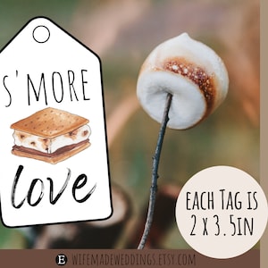 S'mores Gift Tags for Wedding Favors - Instant Download