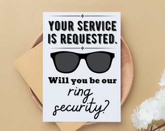 Tarjeta de seguridad para anillos: Propuesta para portador de anillos de boda (Descarga instantánea en PDF)