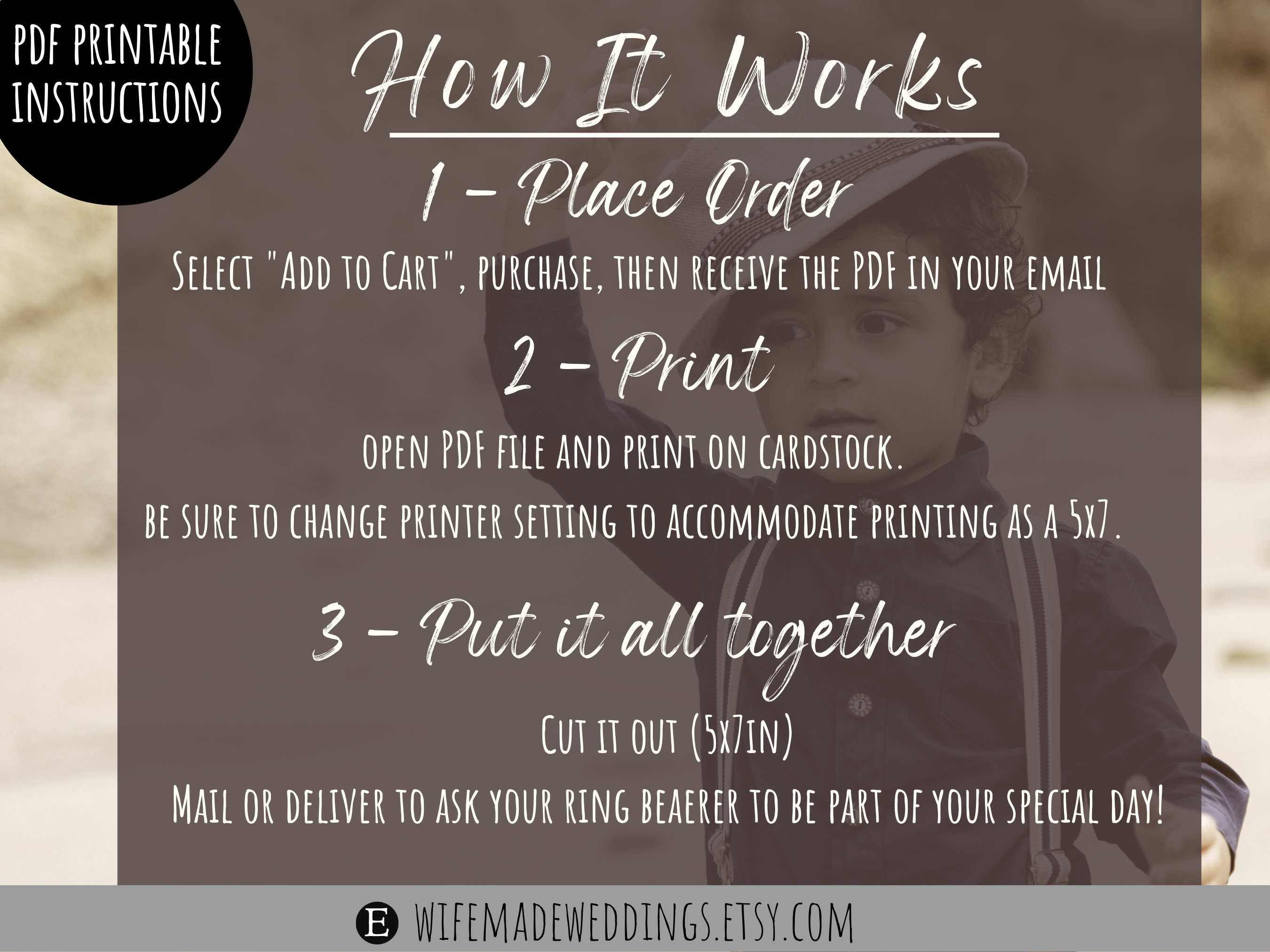 Ring Bearer Card Printable | INSTANT DOWNLOAD - Etsy