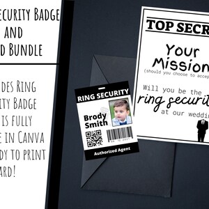 Ring Security Badge and Card Bundle - Template and Printable - Etsy