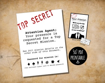 Tarjeta de misión secreta de Ring Security/Ring Bearer / DESCARGA INSTANTÁNEA, imprimible