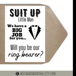 Ring Bearer Card Printable | INSTANT DOWNLOAD - Etsy