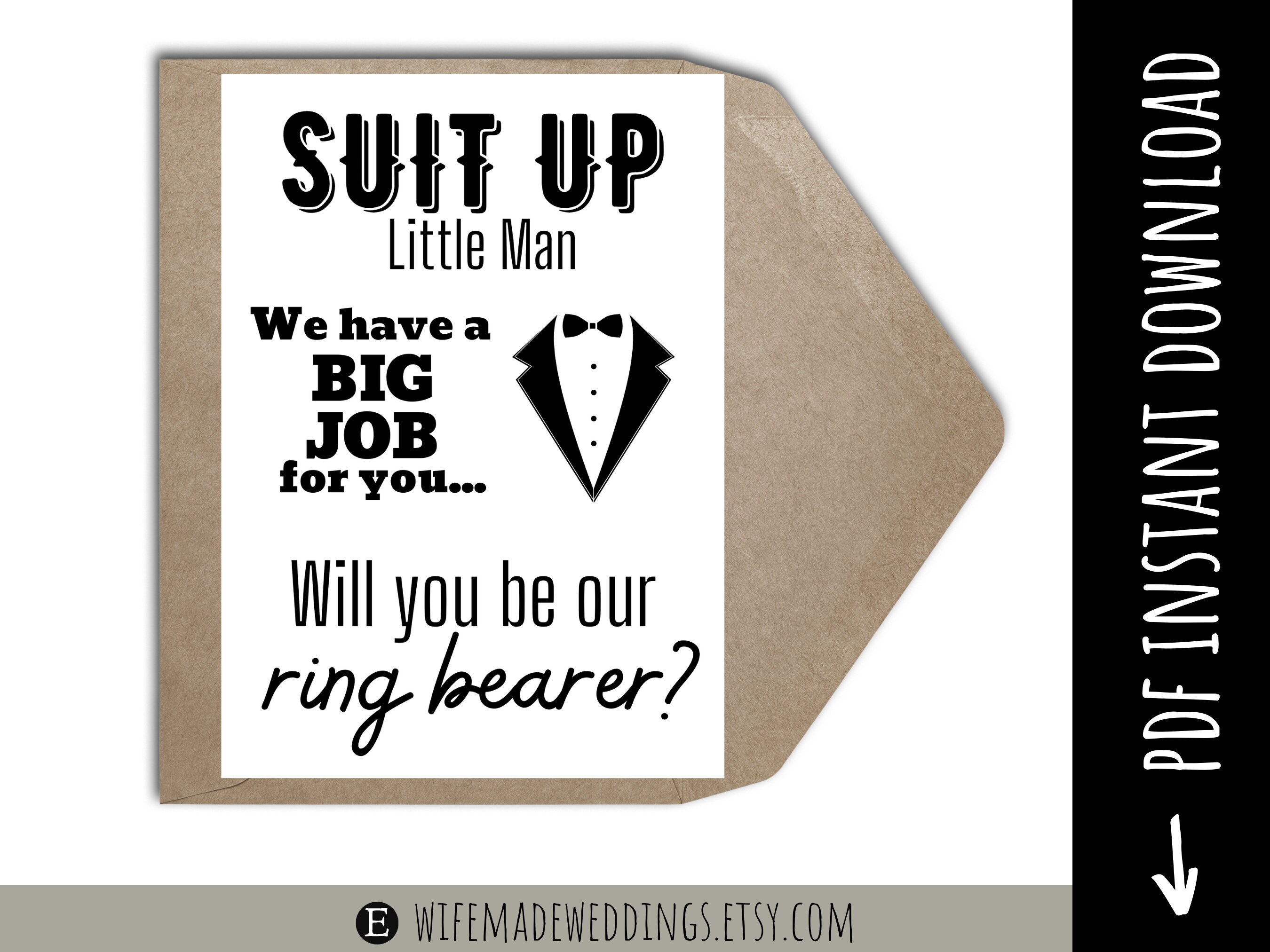 Ring Bearer Card Printable | INSTANT DOWNLOAD - Etsy