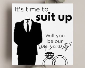 Tarjeta de propuesta de seguridad para anillos: regalo para portador de anillos de boda (PDF imprimible)
