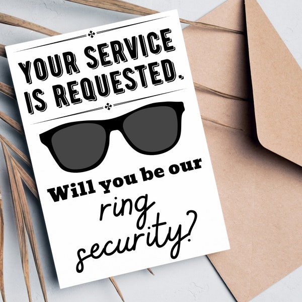 Ring Security Card Printable for Wedding Ring Security Proposal or Ring Bearer Gift | INSTANT DOWNLOAD