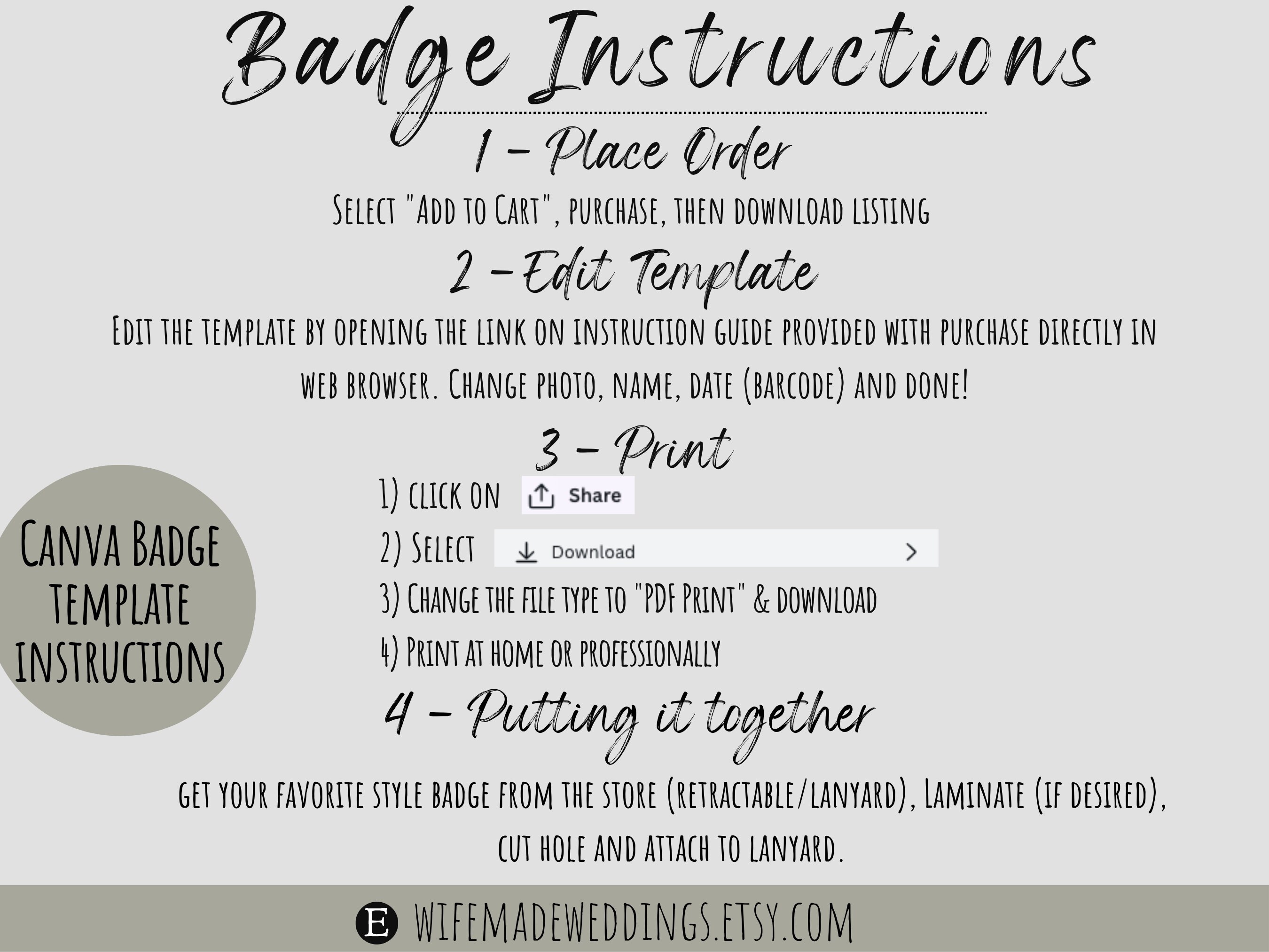 Ring Security Badge and Card Bundle - CANVA Template Badge and INSTANT ...