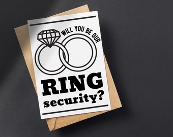 Tarjeta de seguridad para anillos: Solicitud de portador de anillos de boda (PDF imprimible)