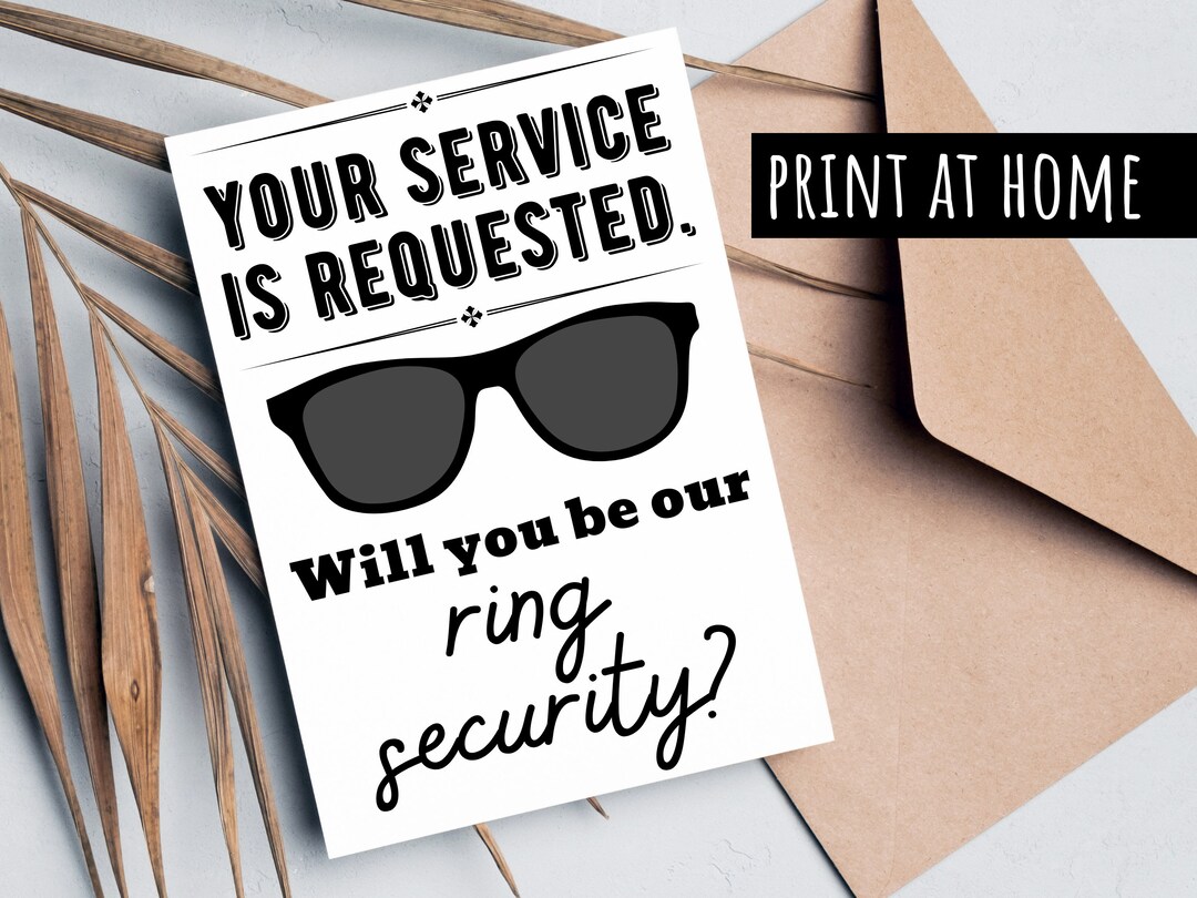 Ring Security Card Printable for Wedding Ring Security - Etsy