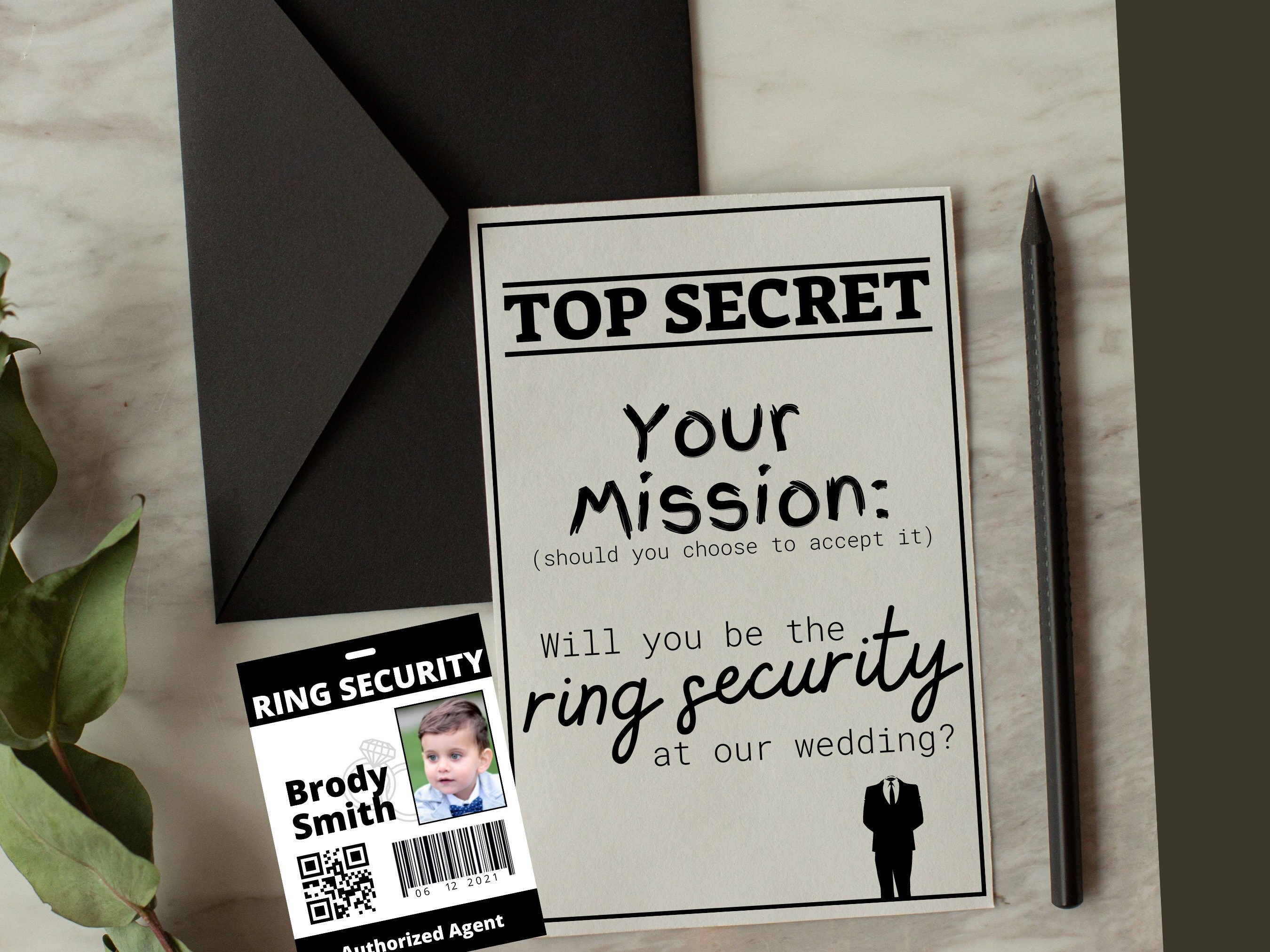 Ring Security Badge and Card Bundle Template and Printable Etsy