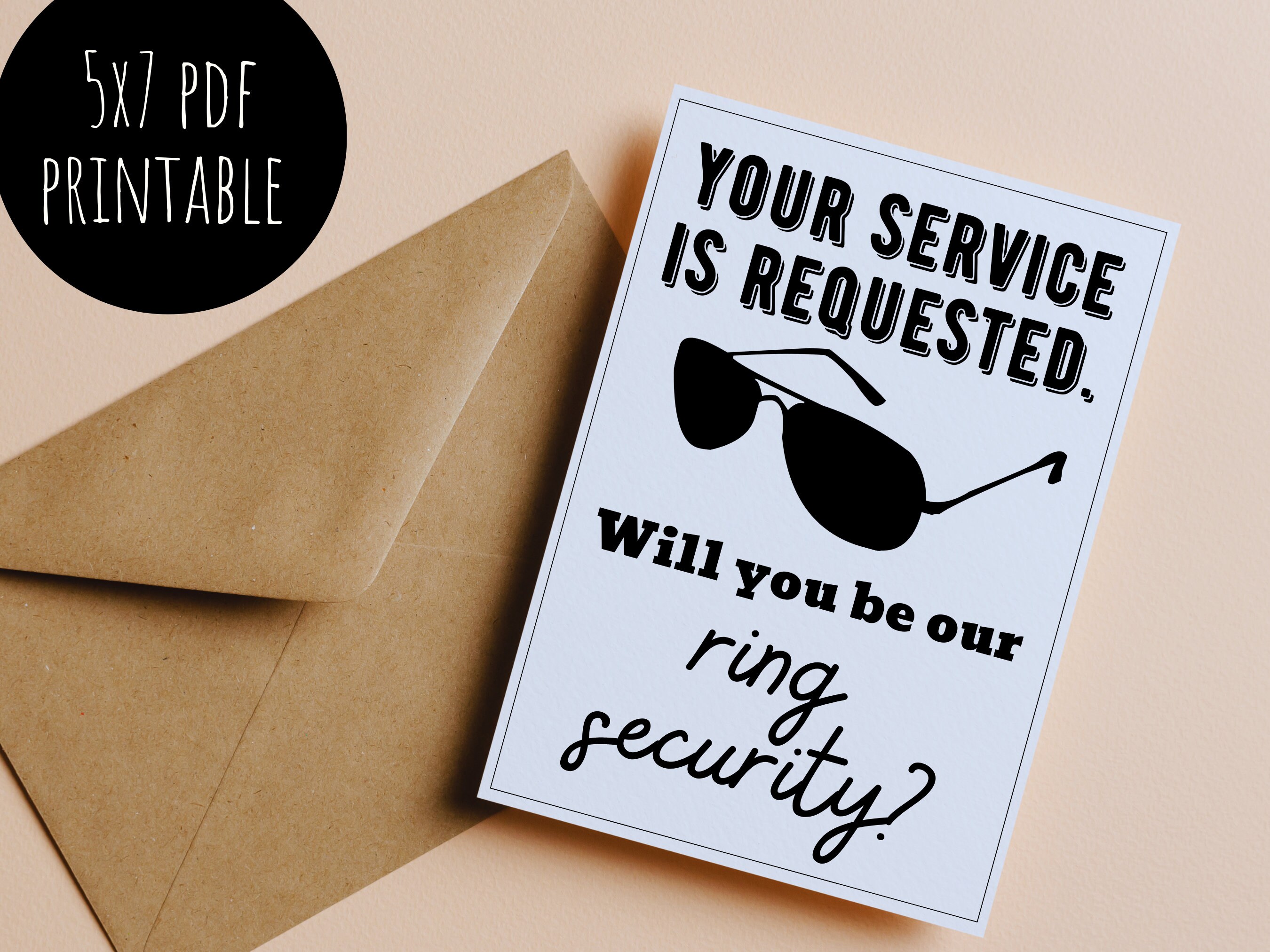 Ring Security Card Printable for Wedding Ring Security or Ring Bearer ...