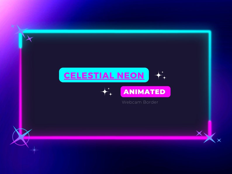 Animated Neon cam Frame Pack Aesthetic Facecam Gradient Etsy UK