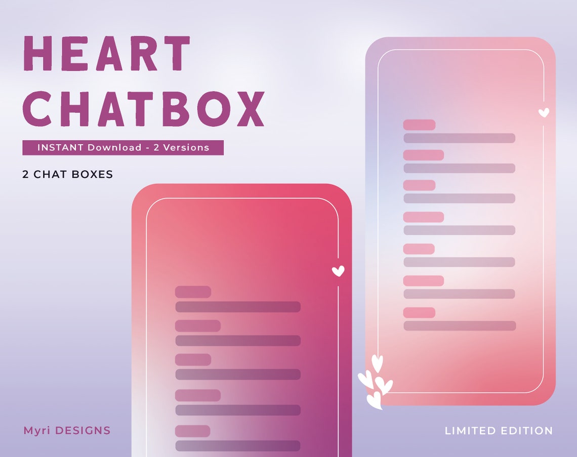 Pink Pastel Twitch Chatbox: Minimal Heart Overlay (digital Download) - Etsy