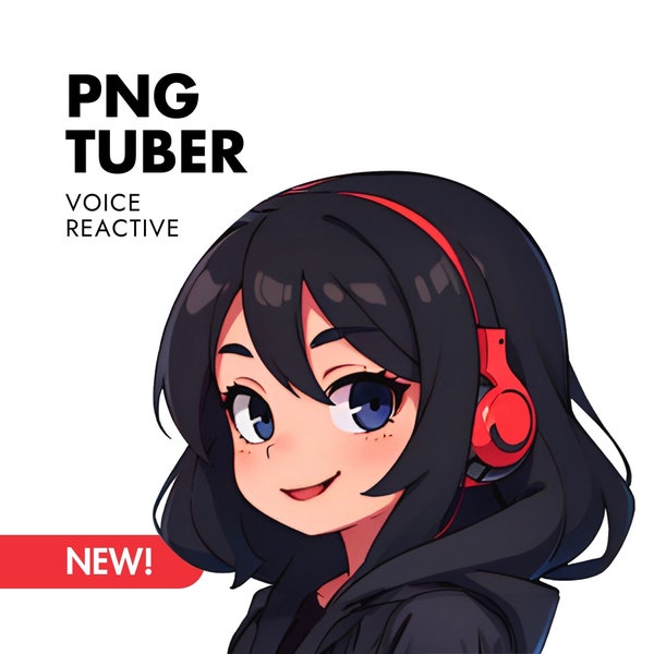 Cute PNGTuber | Twitch Streaming Pngtuber Girl Avatar | Easy to Set Up | Gamer Girl - Premade 2D Model | Brown Short Hair Pngtuber Premade