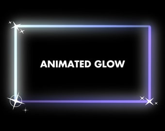 Pastelpaars geanimeerd neon webcamframe: twitch-overlay (digitale download)