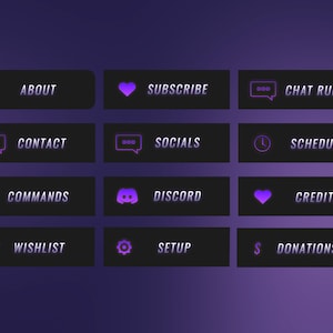 12 Pack Twitch Panels Purple Aesthetic Stream Panels Aesthetic Twitch ...