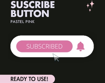 Pastel Pink Animated Youtube Subscribe Button (Digital Download)