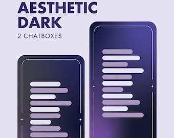 2 DARK Purple Cute Minimal Aesthetic Twitch Chatbox | Cute Chat box Streamers | OBS and Streamlabs OBS | Chatbox Purple Aesthetic Overlay